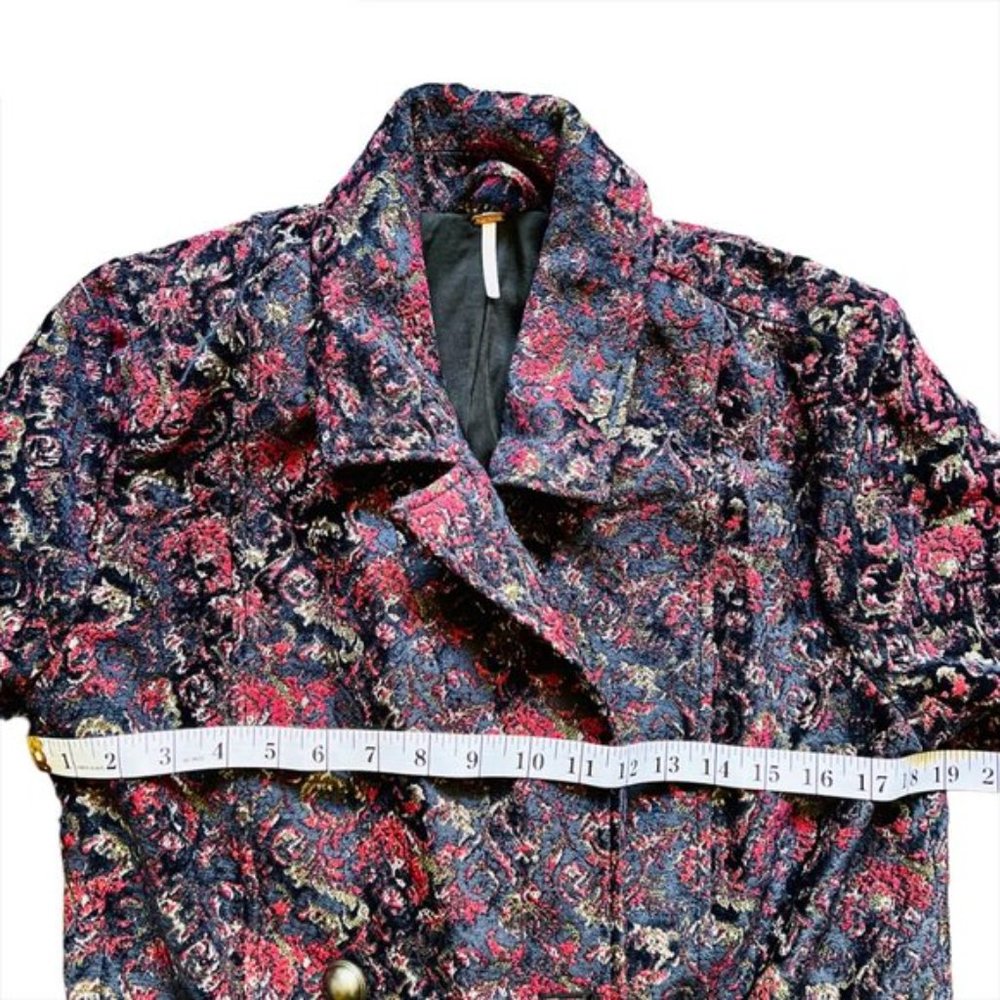 FREE PEOPLE NWT Retro Boho Long Floral Red & Purple Coat – RARE – Medium - Picture 12 of 16